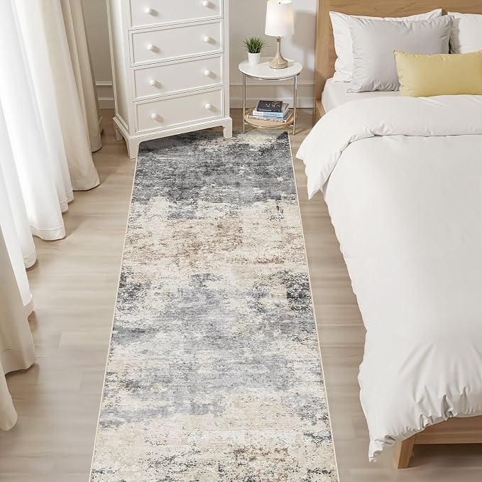LOONGRUG Runner Rug 3x8 Washable Non-Slip Kitchen Neutral Modern Rug | Abstract - Image 6