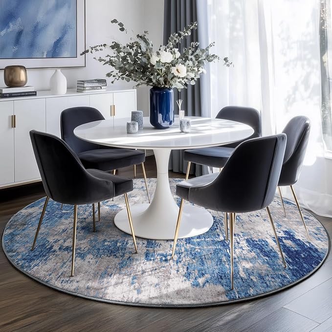 Washable Area Rugs 8ft Non-Slip Modern Abstract Soft by RELEANY