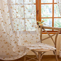 AmHoo 2 Panels Embroidered Leaf Pattern Semi Sheer Curtains Foliage Floral by AmHootextile