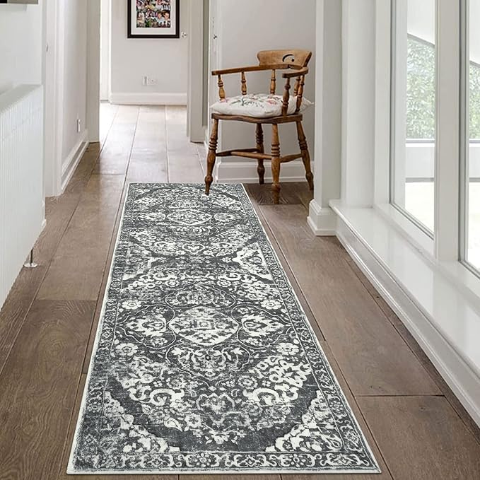 HEBE Hallway Runner Rug 2'x6' Washable Vintage Distressed Area Rugs Non Slip - Image 8