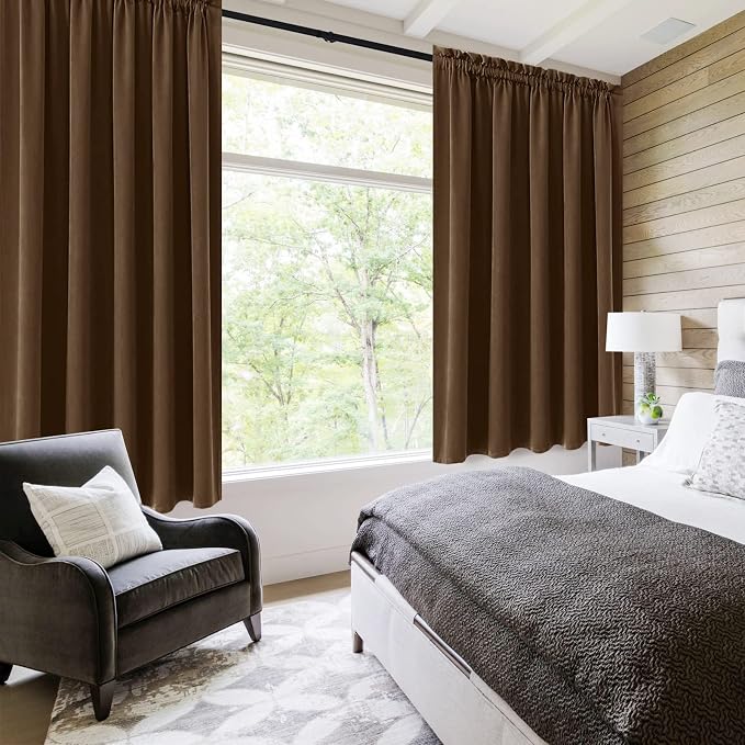 DWCN Blackout Curtains for Bedroom – Rod Pocket Thermal Insulated Noise - Image 2