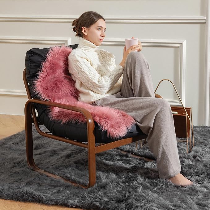 Ashler Faux Fur Rug, Fluffy Shaggy Area Rug Ultra Soft 2.3 x 3.3 Feet Sheepskin - Image 5