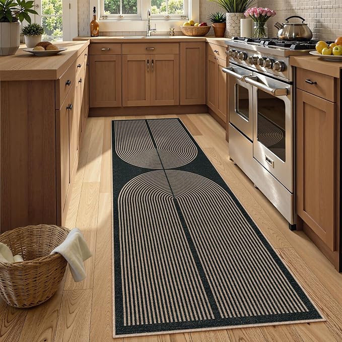 Lahome Enfys Modern Rainbow Kitchen Runner Rug, 2x8 Easy Jute Rug Runners - Image 3