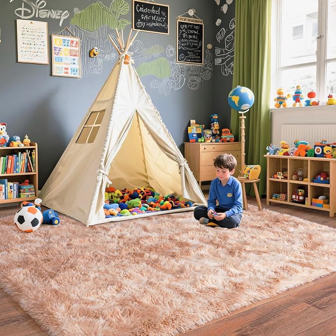 Pionblank Large Rug for Living Room 6x9 Feet, Modern Soft Shag Area Rug - Image 5