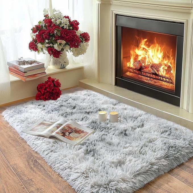 Pionblank Fluffy Small Rug for Bedroom 2x3 Feet, Shag Soft Area Rug, Modern - Image 3