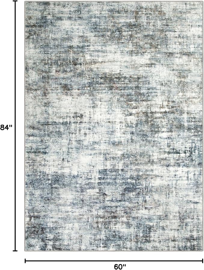 5x7 Area Rugs Washable Rug: Modern Abstract Living Room Rug Soft Anti-Skid Thin - Image 2