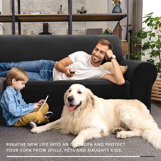 ZNSAYOTX Super Stretch Couch Cover Love Seat Sofa Covers - Image 8