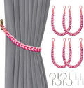 NICEEC 4 Pack Natural Cotton Rope Curtain Tiebacks Elegant Boho Style by NICEEC