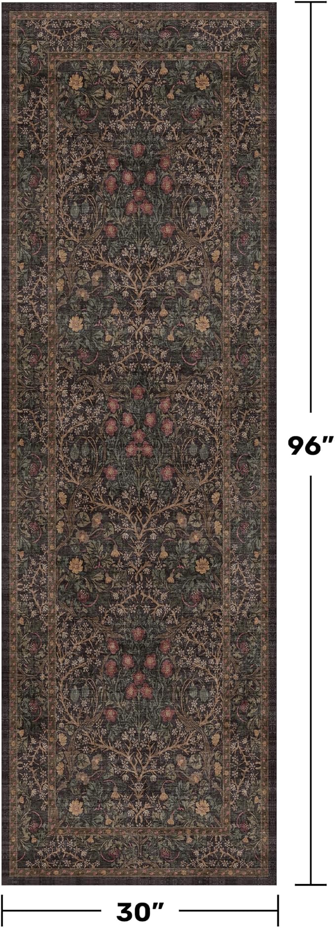 Dark Brown 2'6" x 8' Runner Rug - Image 2
