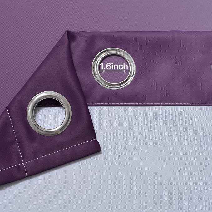 Yakamok Greyish White to Purple Ombre Curtain - Image 4