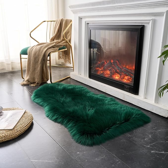 EasyJoy Ultra Soft Fluffy Shaggy Area Rug Faux Fur Rug Chair Cover Seat Pad by EasyJoy