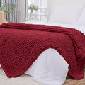 Bigacogo Chunky Knit Throw Blanket by Bigacogo