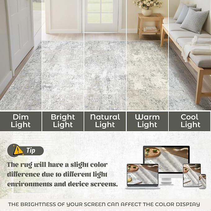 10x14 Area Rugs for Living Room, Washable Modern Abstract Large Area Rug - Image 7