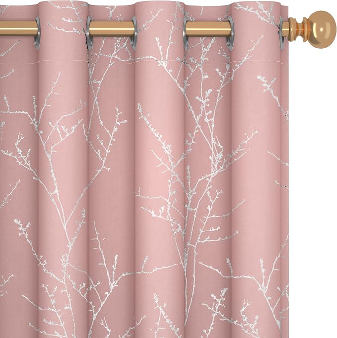 Deconovo Pink Curtains, Thermal Insulated Soundproof Privacy Curtain, 52 x 84 by Deconovo