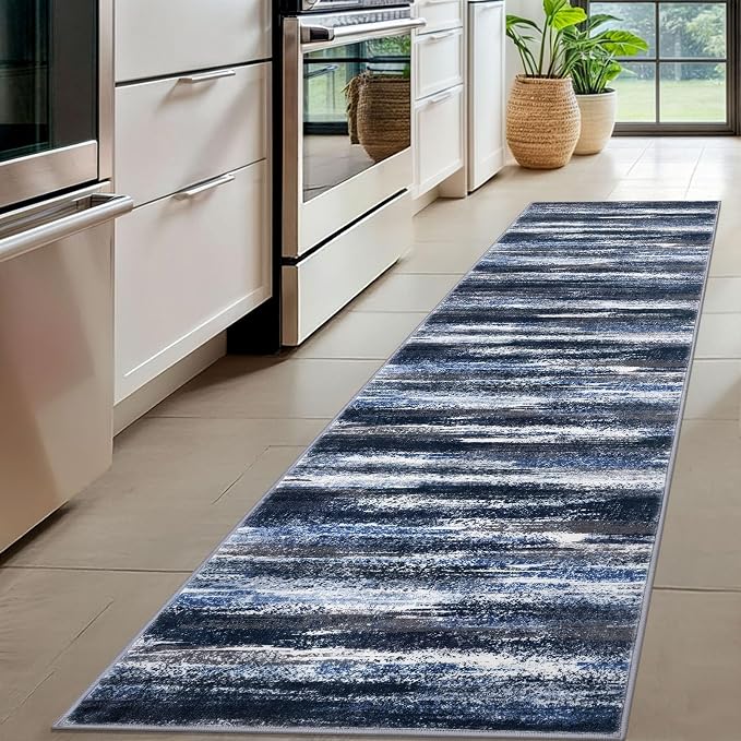 Lansny Modern Abstract Hallway Runner Rug - Image 2