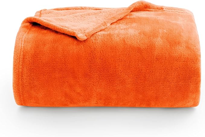 BEDELITE Fleece Blanket Twin Size Orange Throw Blanket - Image 8