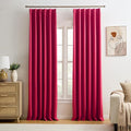 Custom Pleated Curtains Hot Pink Color, Heat Blocking Window Treatment by KEQIAOSUOCAI