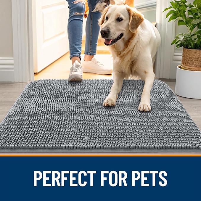 OLANLY Dog Door Mat for Muddy Paws 47x24, Absorbs Moisture and Dirt, Absorbent - Image 6