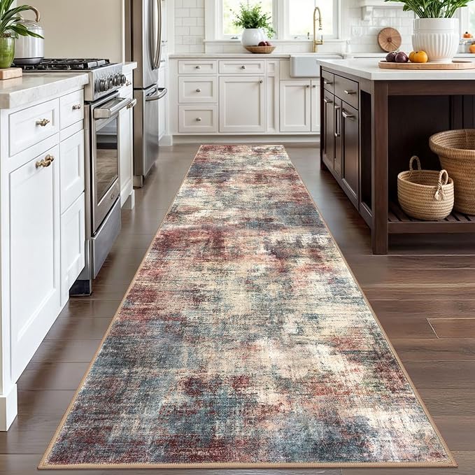 IOHOUZE Abstract Runner Rug 3x12 Ft Washable Runners - Image 2