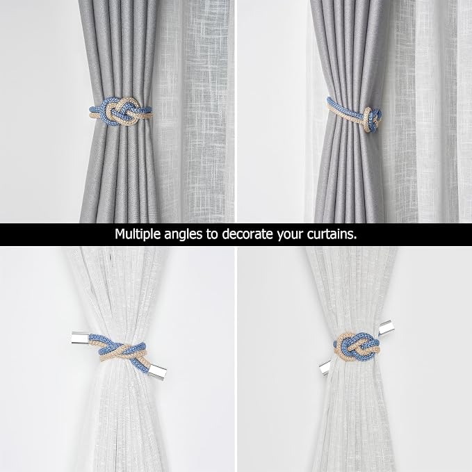 NICEEC 4 Pack Mini Magnetic Curtain Tiebacks Nordic Simple Style Drape Tie - Image 6
