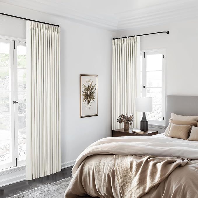 Pinch Pleated Linen Blackout 96 Inch Curtains - Image 9