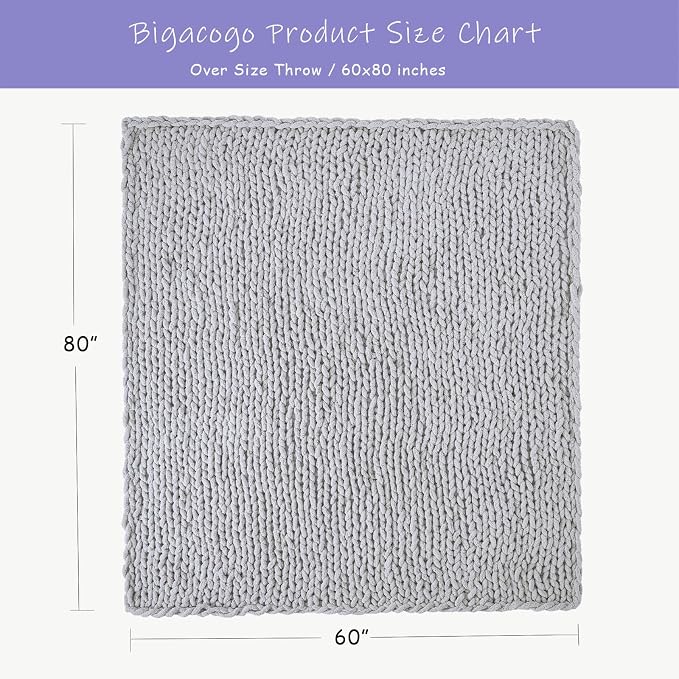 Bigacogo Chunky Knit Throw Blanket - Image 2
