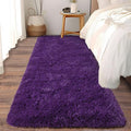 Soft Runner Rugs for Bedroom Hallways, 2 Packs 2x6 Purple Fluffy Shag Throw by Ailyei