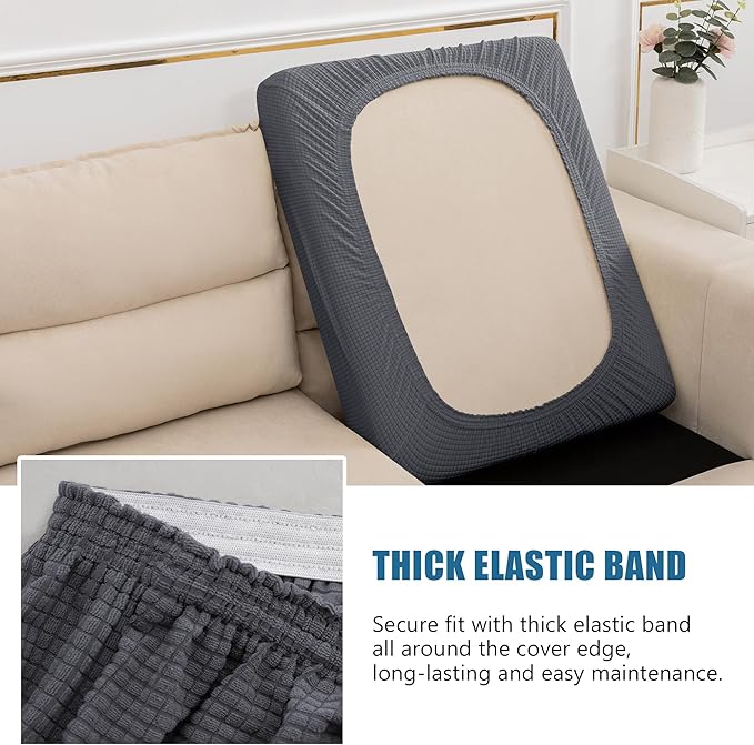 Water Repellent Sofa Cushion Slipcovers, Stretch Sofa Seat Cushion Cover - Image 4