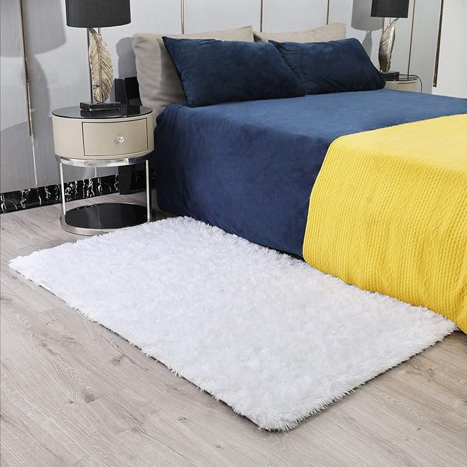 Ophanie White Rugs for Bedroom Fluffy, Girls Kids Baby Shaggy Shag Fuzzy Soft - Image 5