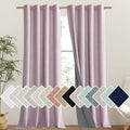 NICETOWN Pink Vintage Linen 100% Blackout Curtains by NICETOWN