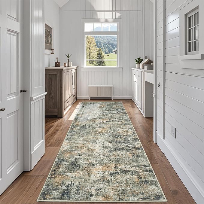 Runner Rug for Hallways Kitchen 2'6"x8' Washable Non Slip: Carpet Non Skid 8ft by Aelenmu