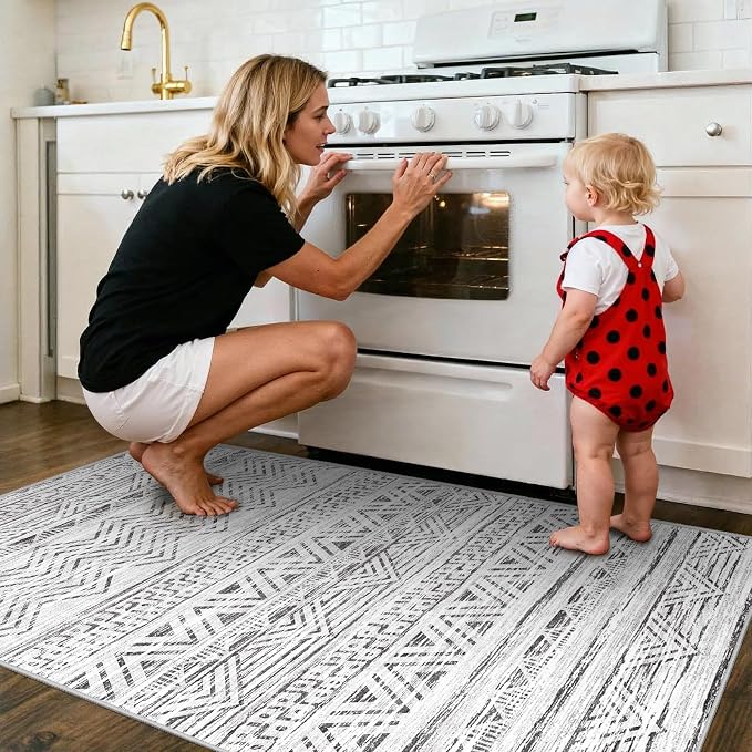 2x4 Washable Entryway Runner Rug: Moroccan Small Area Rug Soft Non Slip Door Mat - Image 2