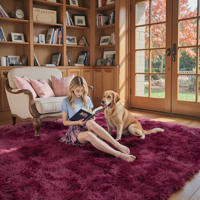 Rugs for Bedroom 4x6, Alfombras para Salas Shag Large Plush Soft Area Rug - Image 3
