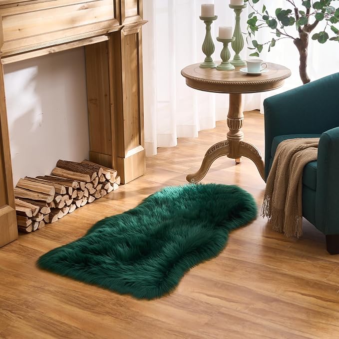 EasyJoy Ultra Soft Fluffy Shaggy Area Rug Faux Fur Rug Chair Cover Seat Pad - Image 5
