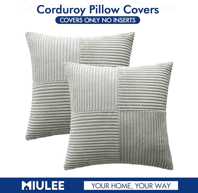 MIULEE Silver Grey Decorative Throw Pillow Covers 18x18 Inch - Image 6
