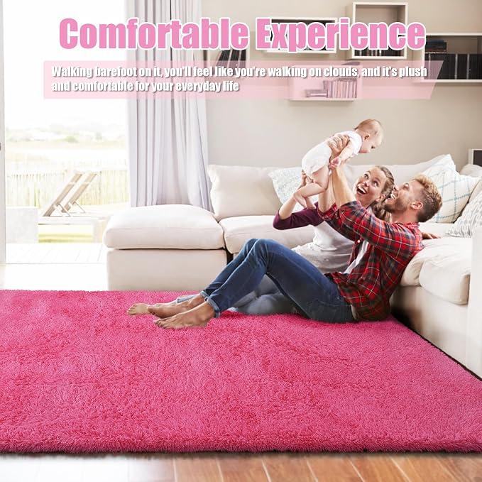 Shag Area Rug for Bedroom 5x8, Fluffy Area Rugs for Living Room, Soft Fuzzy Rug - Image 5