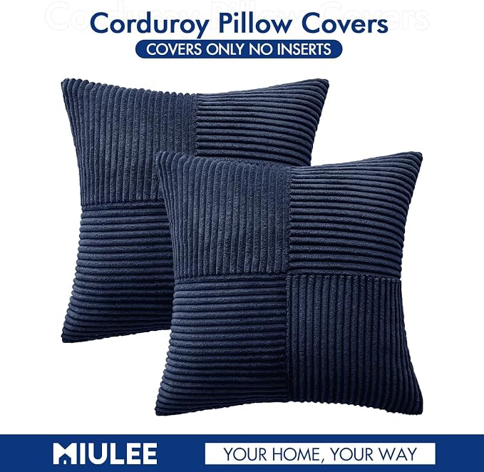 MIULEE Navy Blue Decorative Throw Pillow Covers 16x16 Inch - Image 6