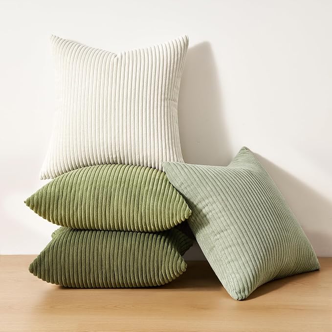 Topfinel 20x20 Pillow Covers Set of 4 Mordern Nordic Green White Throw Pillow - Image 7