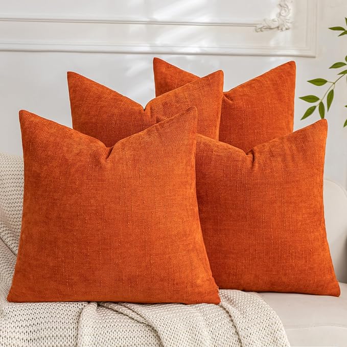 Set of 4 Soft Textured Decorative Throw Pillow Covers 16x16 Inch Cozy Farmhouse by Cozoomy