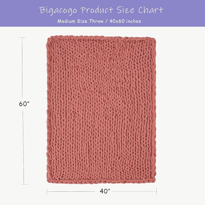 Bigacogo Chunky Knit Throw Blanket - Image 2