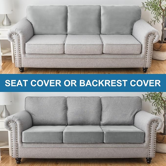 Couch Cover Stretch Velvet Sofa Cushion Cover 2-Piece - Image 4