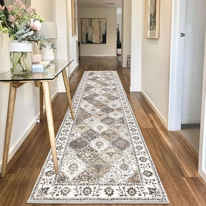 HEBE Hallway Runner Rug 2'8''x12' Washable Vintage Distressed Area Rugs Non - Image 6