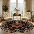 RELEANY Area Rugs 5ft Washable Non-Slip, Floral Vintage Distress Print Pattern by RELEANY
