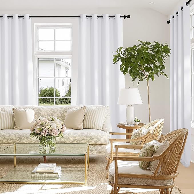 NICETOWN White Blackout 78 inch Curtains - Image 8