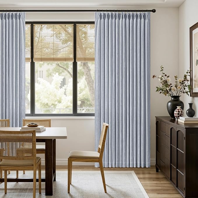 MIULEE Pinch Pleated Thick Linen Curtains 96 Inches Long 2 Panels - Image 5