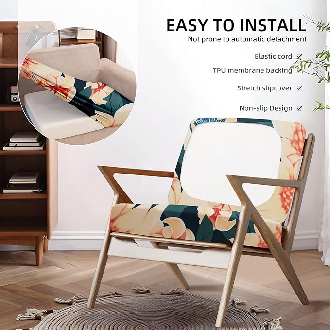 8Pcs Outdoor Cushion Covers, Patio Cushion Covers, Stretch Elastic Slipcovers - Image 5