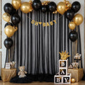 10ft x 12ft Black Tulle Backdrop Curtain by Suppromo