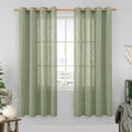 LAMIT Sage Green Linen Curtains 78 Inches by LAMIT