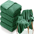 4 Pack Fleece Throw Blankets 50x60 Inches – 270 GSM Ultra Soft Flannel by Tewloss