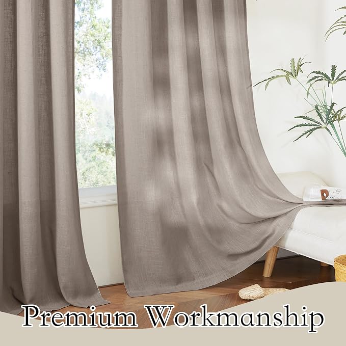 RYB HOME Linen Curtains for Bedroom - Image 5